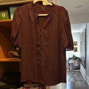 Elegant Burgundy Button-Up Blouse